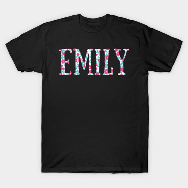 "Emily" Pink and Green Floral - Customizable T-Shirt by broadwaygurl18